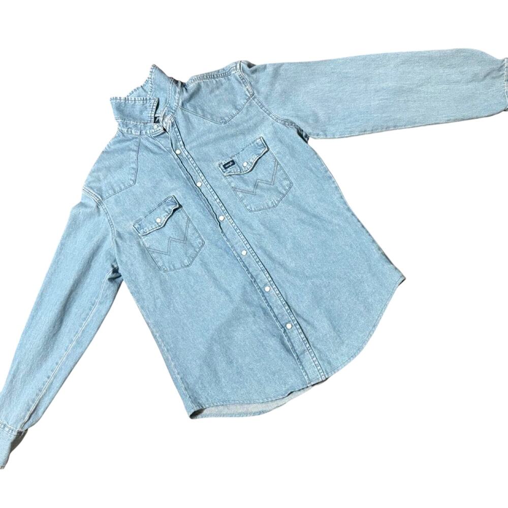 Wrangler Denim Western Pearl Snap Cowboy Cut Work Shirt 70127SW Mens